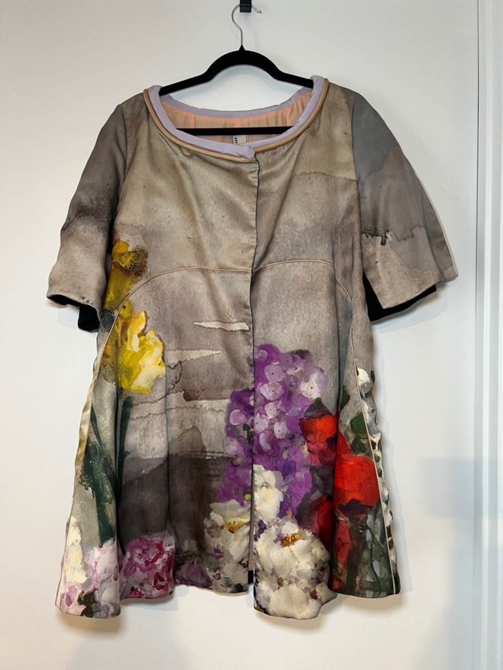 Antonio Marras Silk-Blend Jacket with Watercolor Floral Pattern